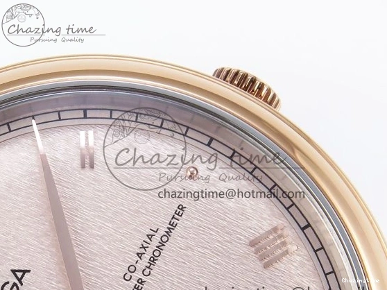 0416 QuickDry De Ville Date RG MKF 1:1 Best Edition Brown Textured Dial Diamonds Marker on Brown Leather Strap A 7747